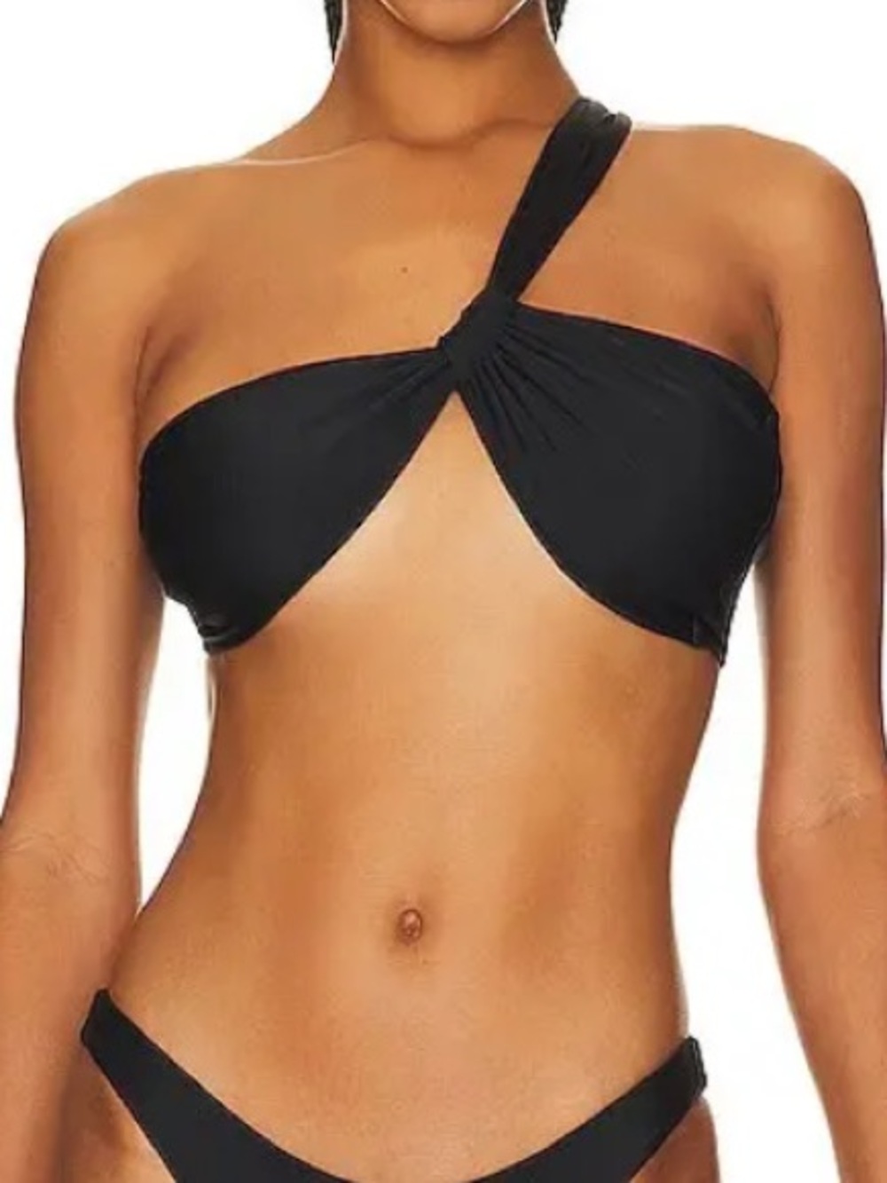 MIKOH Razo One Shoulder Bikini Top In Black NWOT Size S
